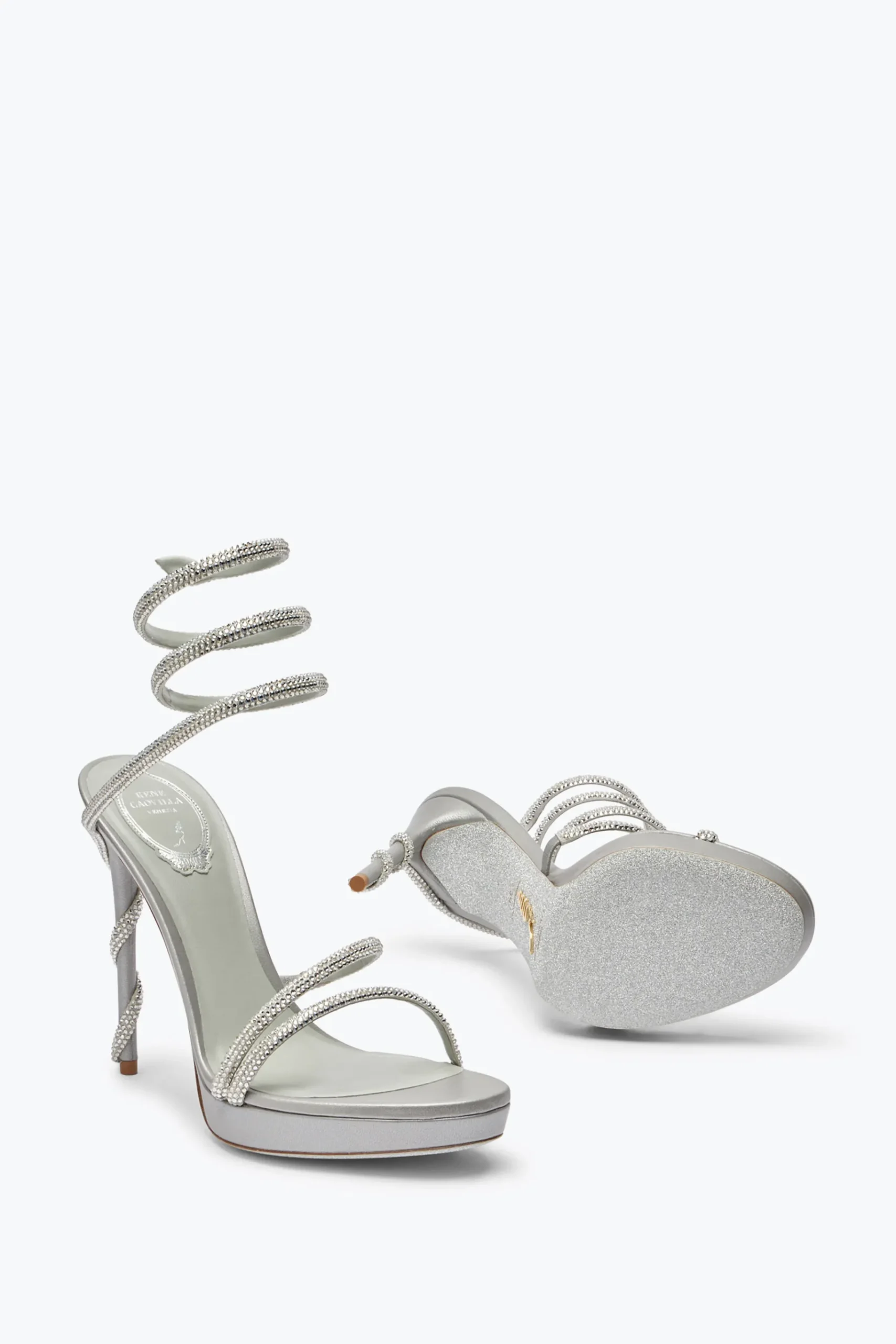 Platform|Sandali^Rene Caovilla Sandalo Margot Con Plateau 120 Argento