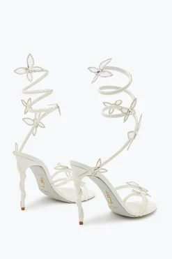 Collezione Sposa|Icone^Rene Caovilla Sandalo Margot con farfalle 105 Bianco