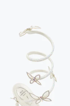 Collezione Sposa|Icone^Rene Caovilla Sandalo Margot con farfalle 105 Bianco