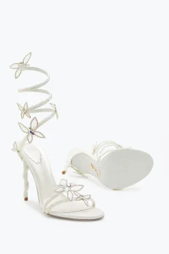 Collezione Sposa|Icone^Rene Caovilla Sandalo Margot con farfalle 105 Bianco