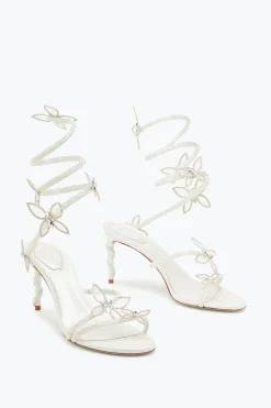 Collezione Sposa|Icone^Rene Caovilla Sandalo Margot con farfalle 80 Bianco