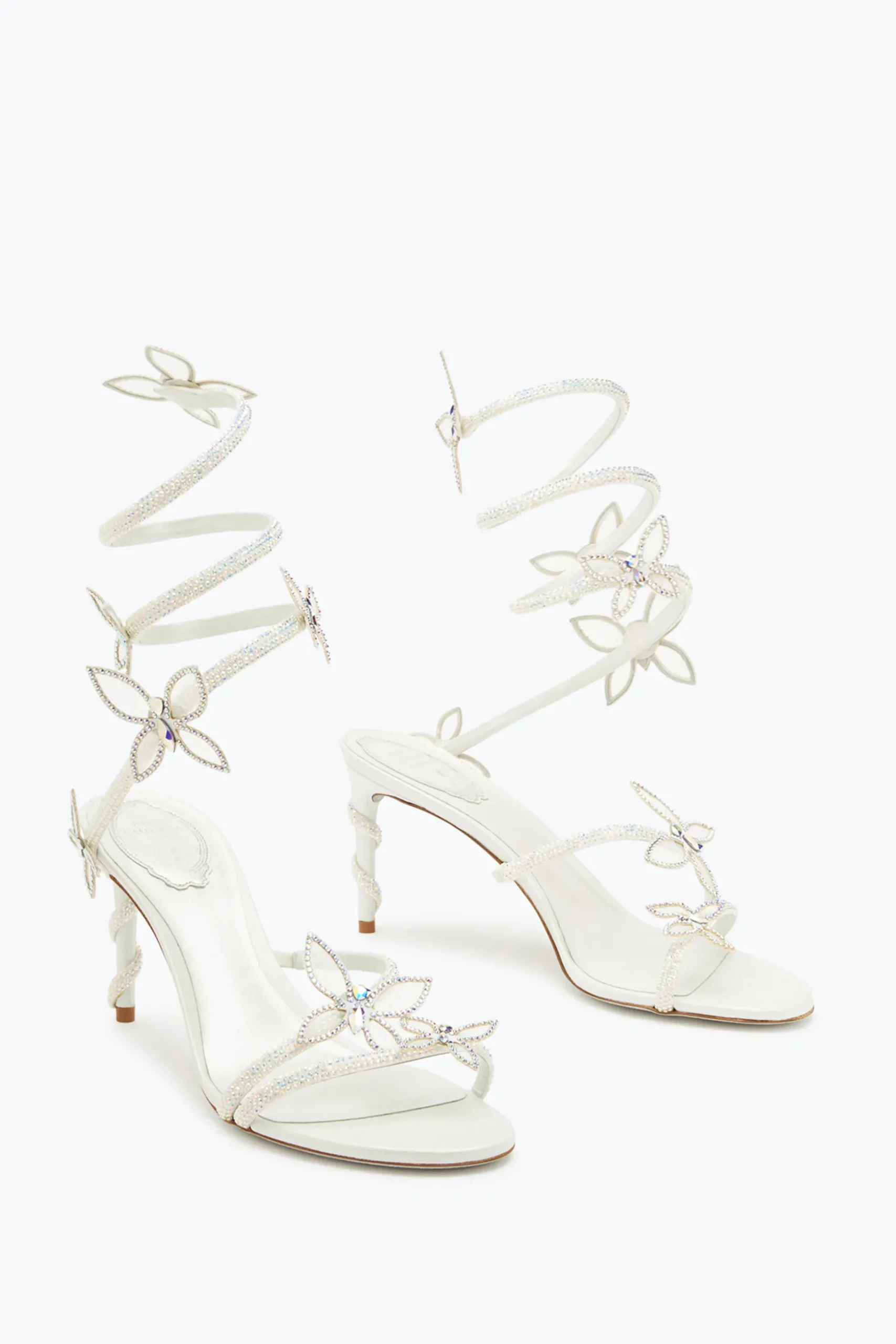 Collezione Sposa|Icone^Rene Caovilla Sandalo Margot con farfalle 80 Bianco