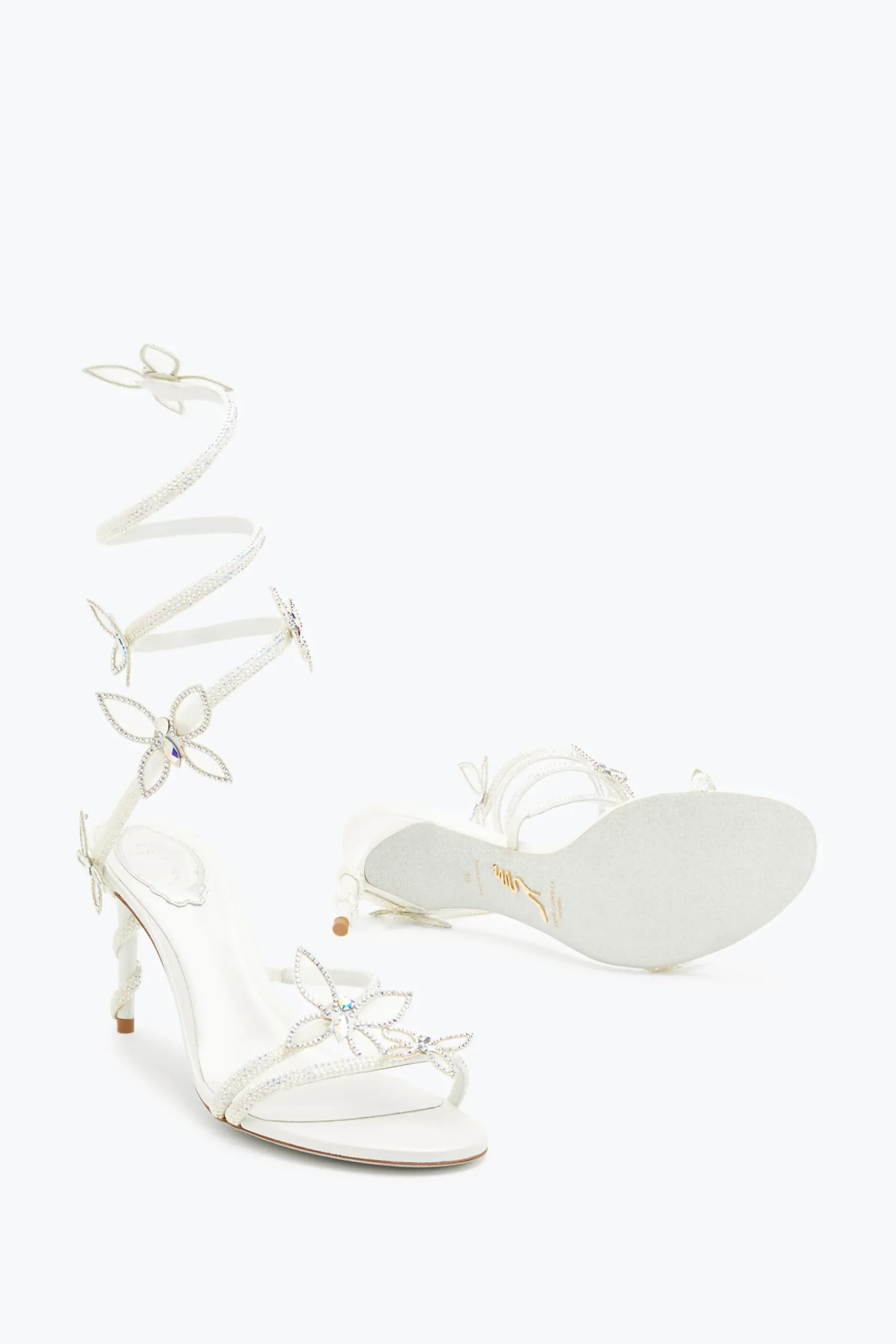 Collezione Sposa|Icone^Rene Caovilla Sandalo Margot con farfalle 80 Bianco