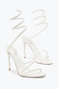 Collezione Sposa|Icone^Rene Caovilla Sandalo Margot con Cristalli 105 Bianco