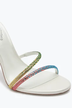 Sandali^Rene Caovilla Sandalo Margot Con Cristalli Arcobaleno 105 Bianco