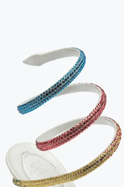 Sandali^Rene Caovilla Sandalo Margot Con Cristalli Arcobaleno 105 Bianco