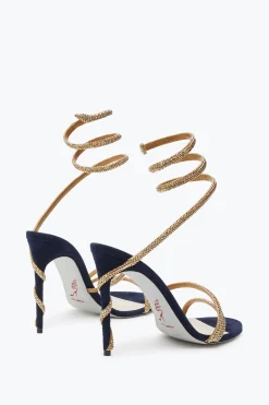 Sandali^Rene Caovilla Sandalo Margot -Oro Con Cristalli 105 Blu