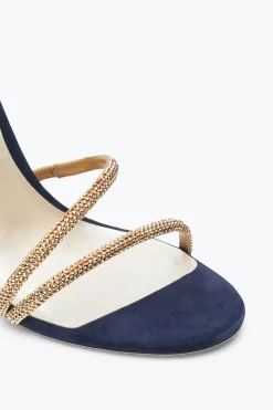 Sandali^Rene Caovilla Sandalo Margot -Oro Con Cristalli 105 Blu