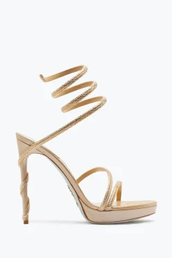 Per Le Invitate|Icone^Rene Caovilla Sandalo Margot Con Plateau 120 Champagne