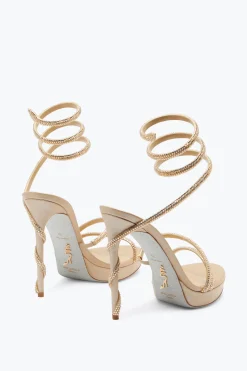 Per Le Invitate|Icone^Rene Caovilla Sandalo Margot Con Plateau 120 Champagne