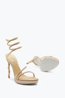Per Le Invitate|Icone^Rene Caovilla Sandalo Margot Con Plateau 120 Champagne