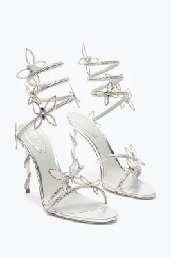 Per Le Invitate|Icone^Rene Caovilla Sandalo Margot Specchiato Con Farfalle 105 Grigio