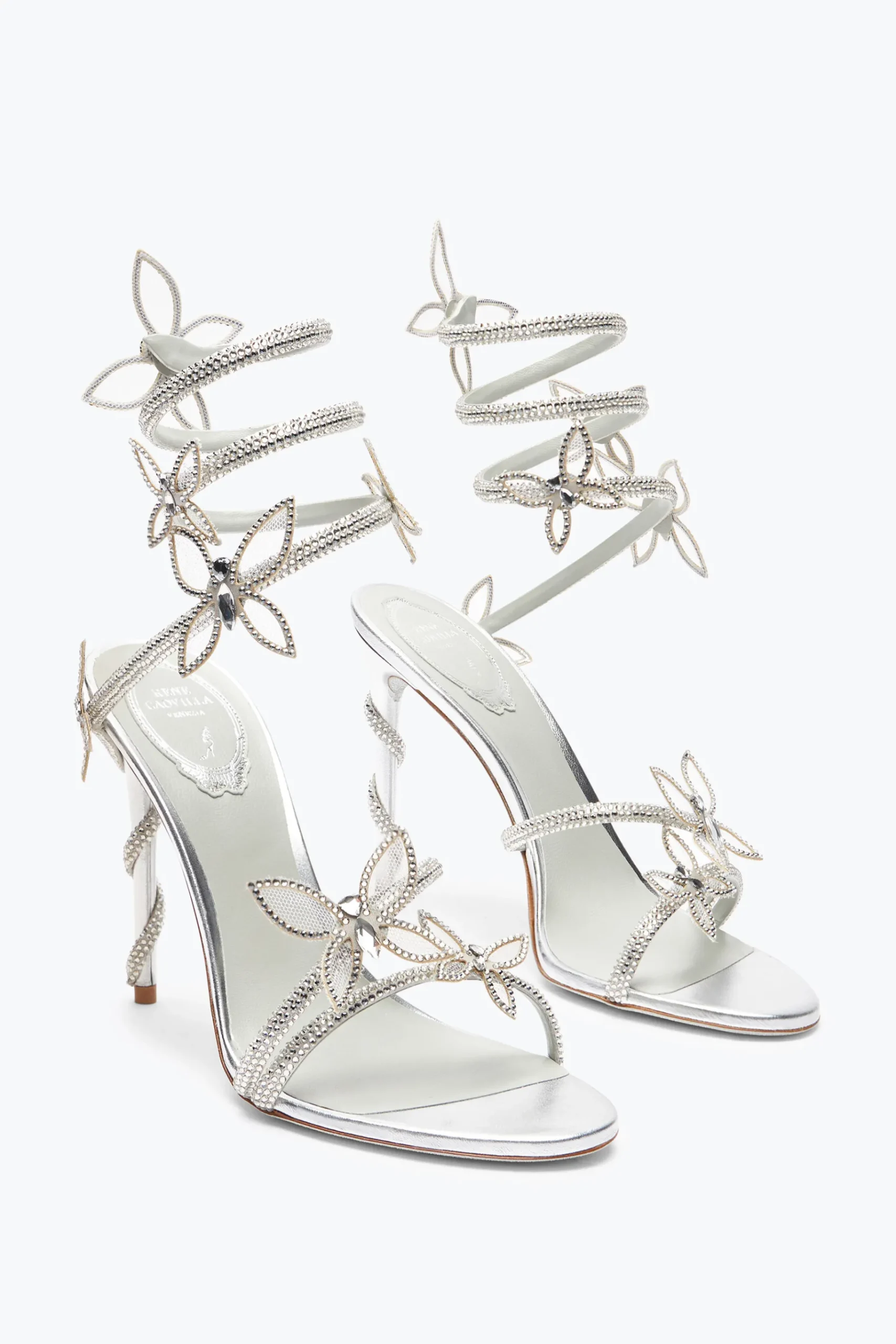 Per Le Invitate|Icone^Rene Caovilla Sandalo Margot Specchiato Con Farfalle 105 Grigio