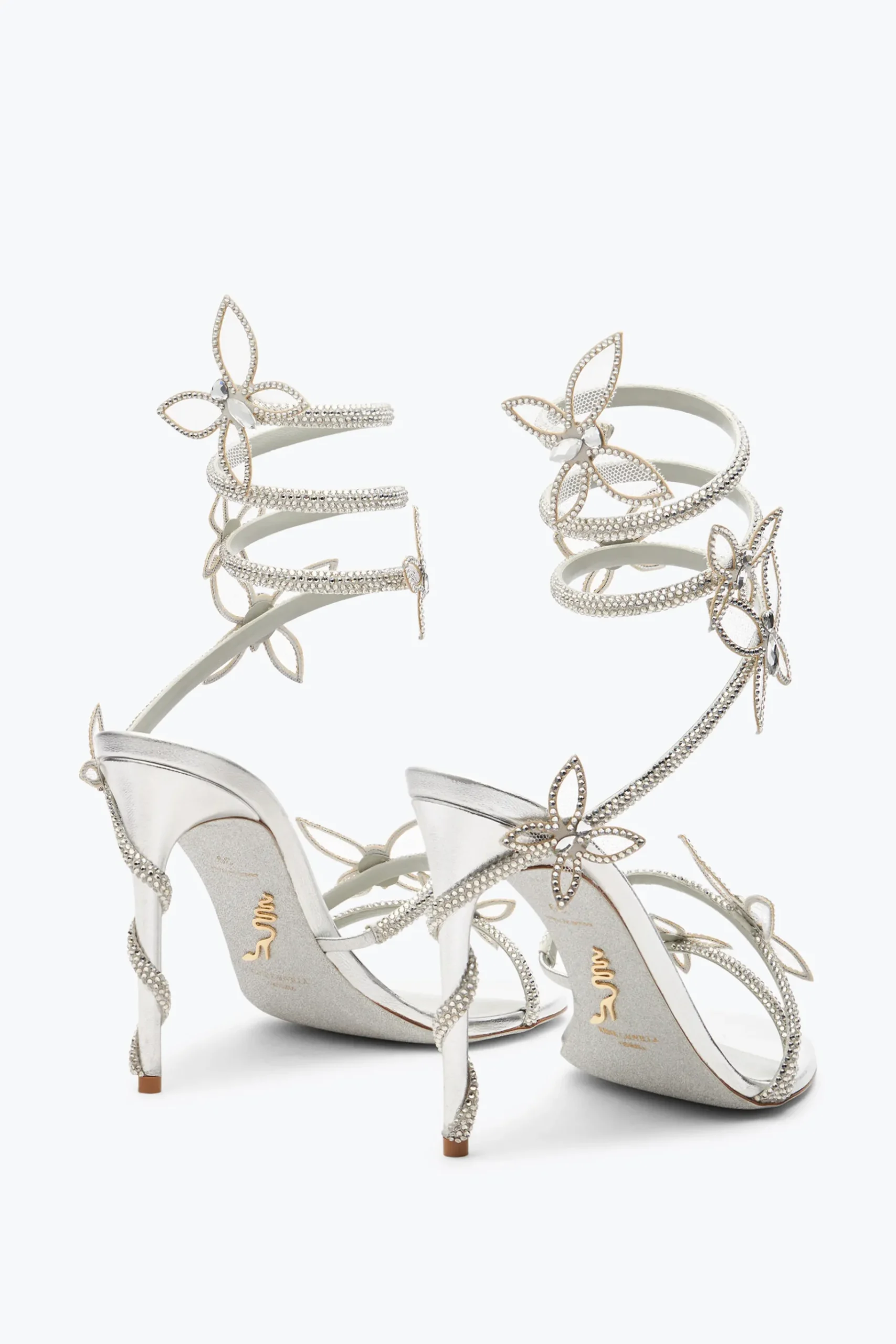 Per Le Invitate|Icone^Rene Caovilla Sandalo Margot Specchiato Con Farfalle 105 Grigio