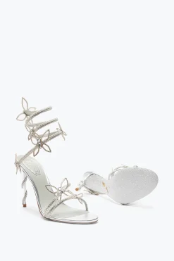 Per Le Invitate|Icone^Rene Caovilla Sandalo Margot Specchiato Con Farfalle 105 Grigio