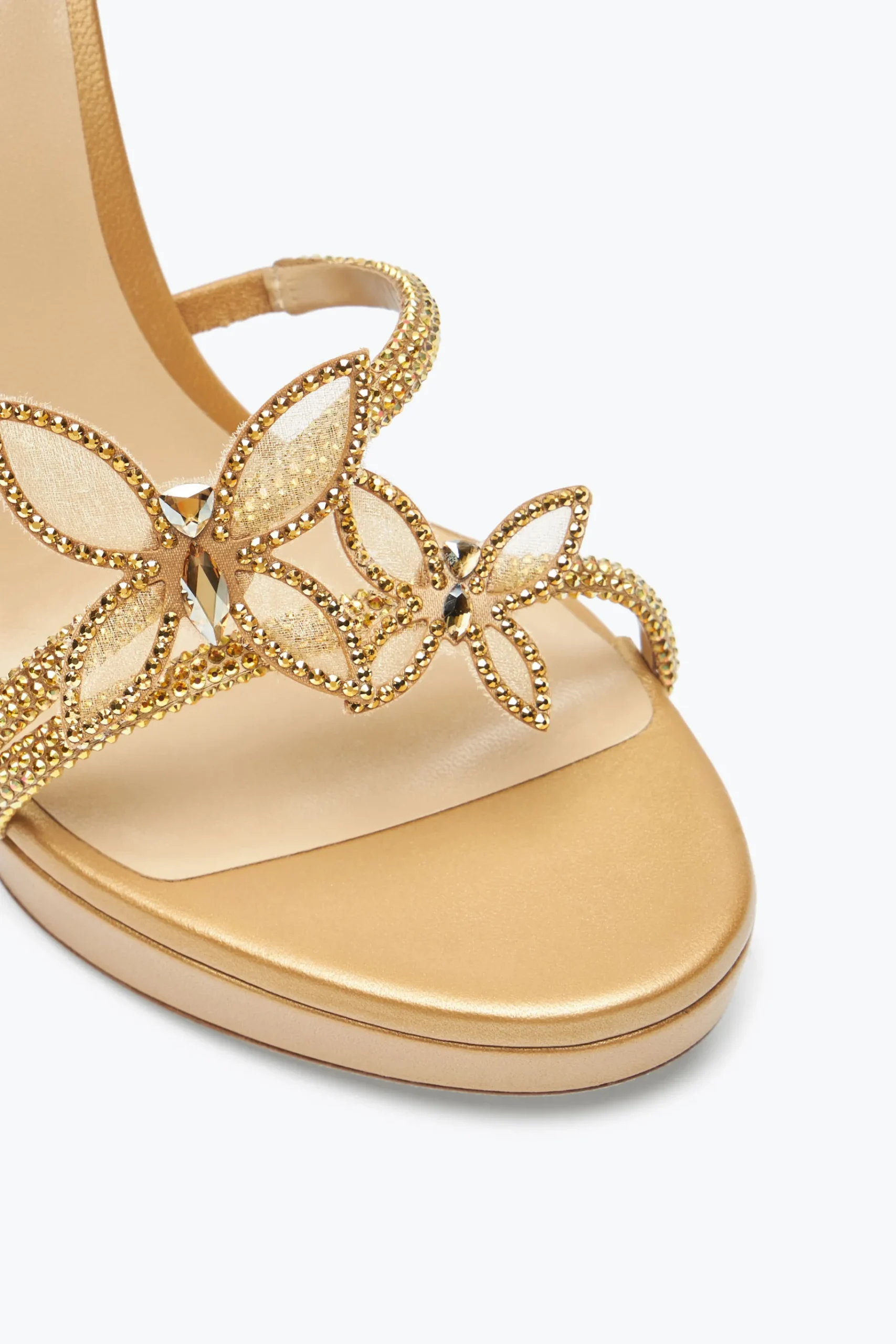 Per Le Invitate|Platform^Rene Caovilla Sandalo Margot Con Plateau E Farfalle 120 Oro