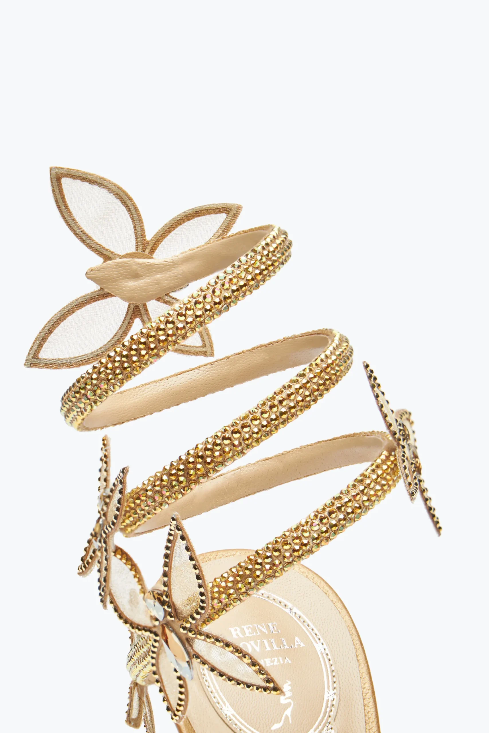 Per Le Invitate|Platform^Rene Caovilla Sandalo Margot Con Plateau E Farfalle 120 Oro