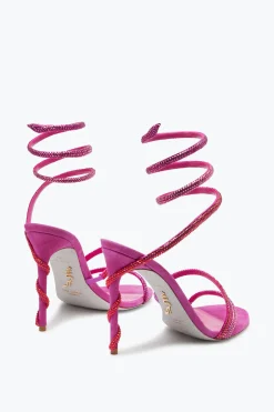 Sandali^Rene Caovilla Sandalo Margot Rosa Shocking Con Cristallli Degradé 105 Fucsia