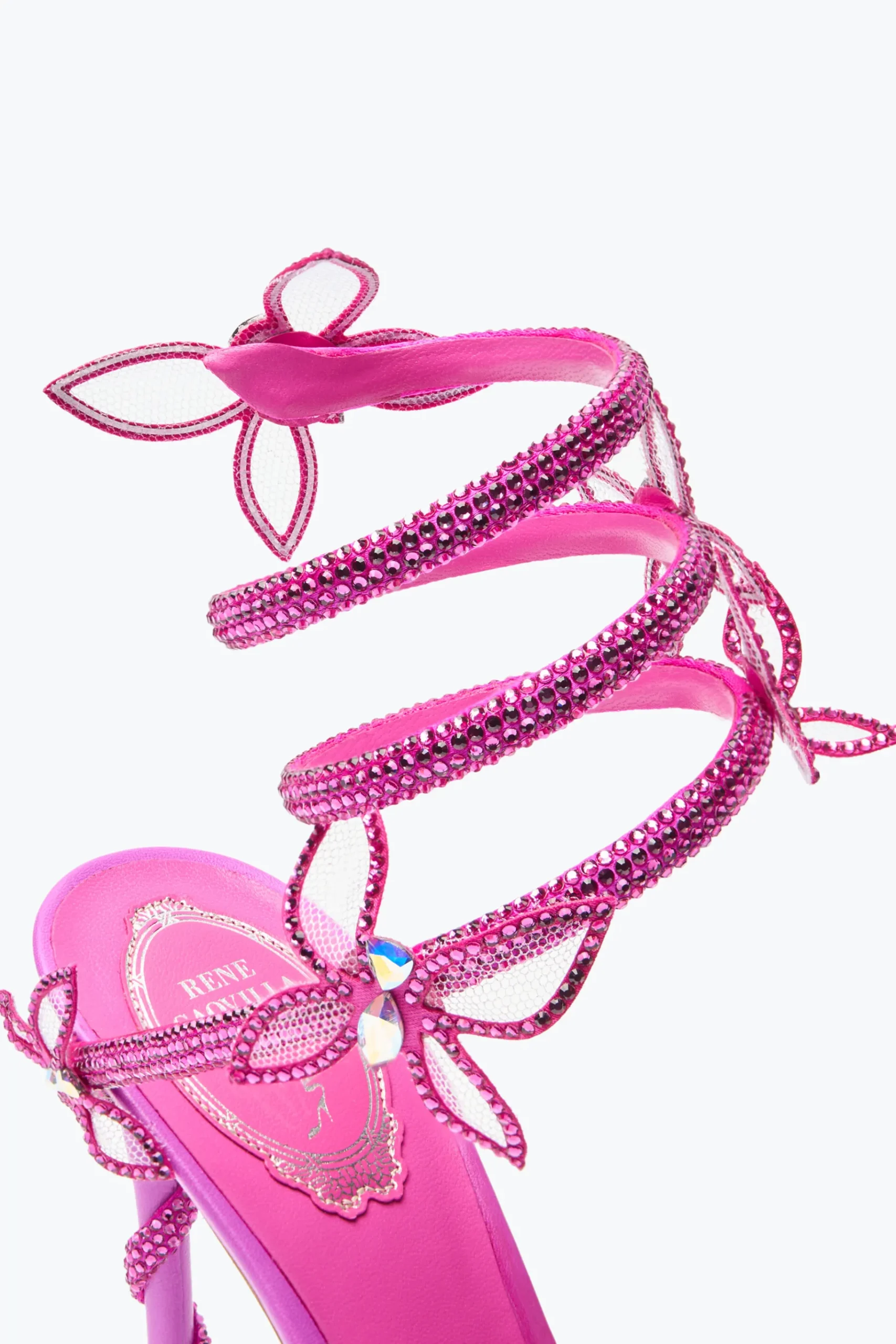Sandali^Rene Caovilla Sandalo Margot Rosa Shocking Con Farfalle 105 Fucsia
