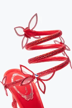 Clutch|Icone^Rene Caovilla Sandalo Margot Con Farfalle 105 Rosso