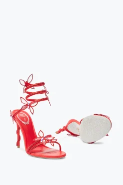 Clutch|Icone^Rene Caovilla Sandalo Margot Con Farfalle 105 Rosso