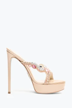 Mule|Platform^Rene Caovilla SANDALO MULE CON PLATEAU GIULIANNE 130 Nude