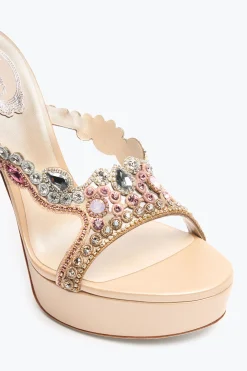 Mule|Platform^Rene Caovilla SANDALO MULE CON PLATEAU GIULIANNE 130 Nude