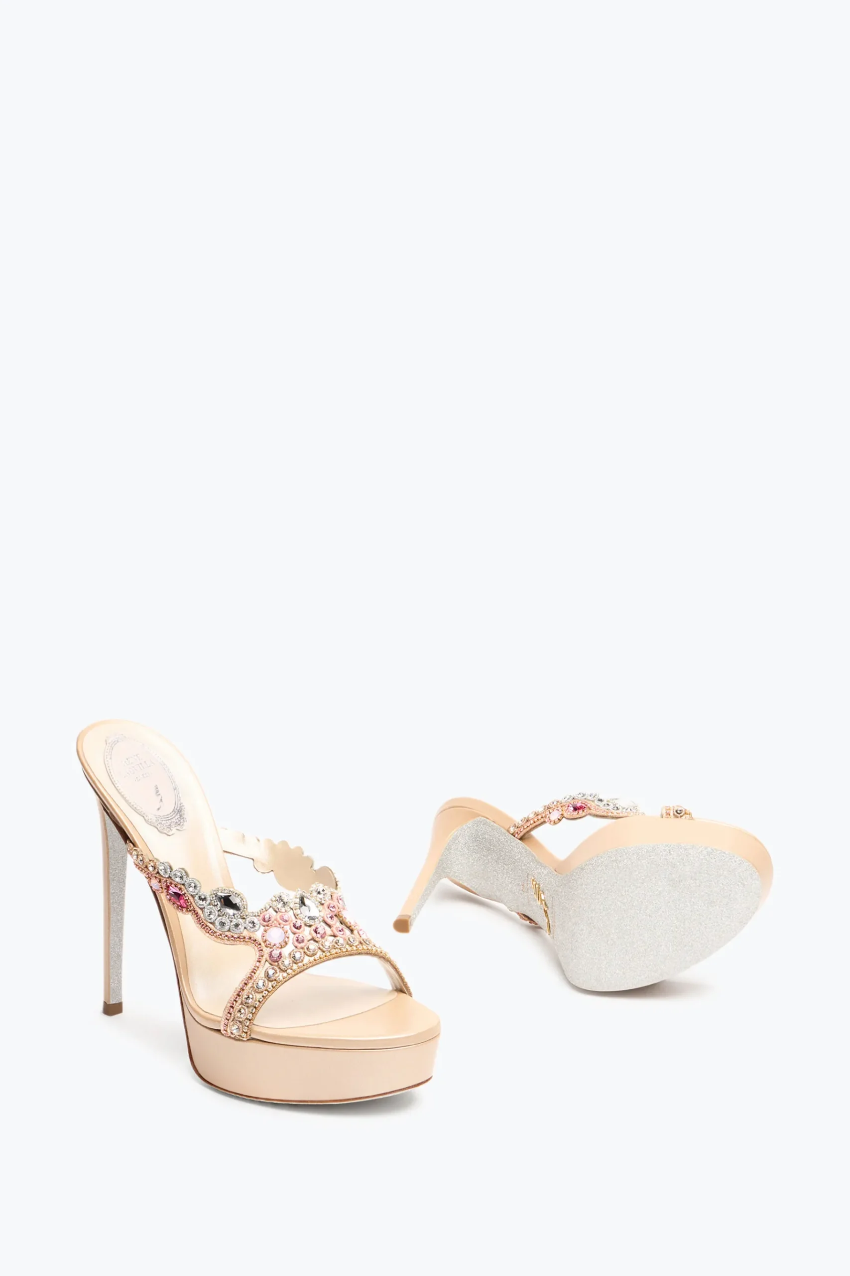 Mule|Platform^Rene Caovilla SANDALO MULE CON PLATEAU GIULIANNE 130 Nude