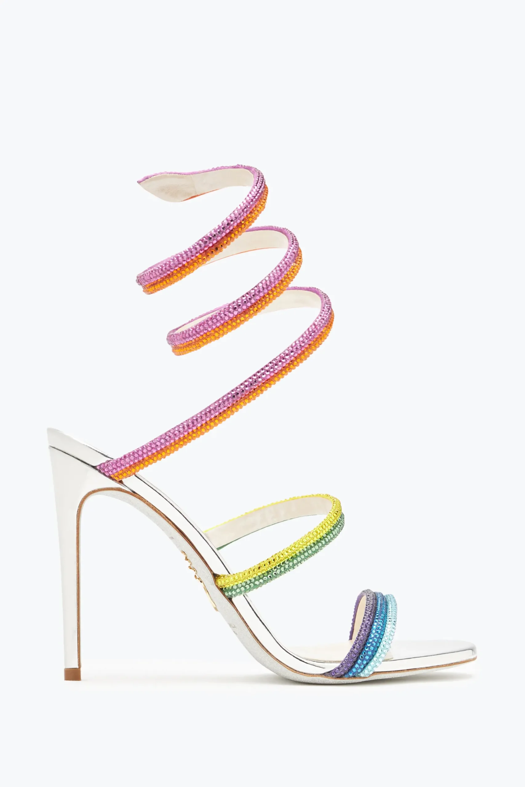 Sandali^Rene Caovilla Sandalo Rainbow Con Cristalli Multicolor 105 Argento