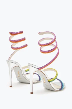 Sandali^Rene Caovilla Sandalo Rainbow Con Cristalli Multicolor 105 Argento