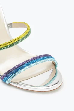 Sandali^Rene Caovilla Sandalo Rainbow Con Cristalli Multicolor 105 Argento