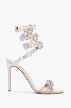 Sandali^Rene Caovilla Sandalo Roxanne Con Fiori Multicolor 105 Nude