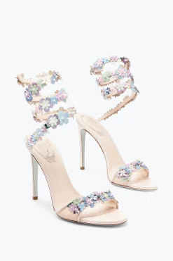 Sandali^Rene Caovilla Sandalo Roxanne Con Fiori Multicolor 105 Nude
