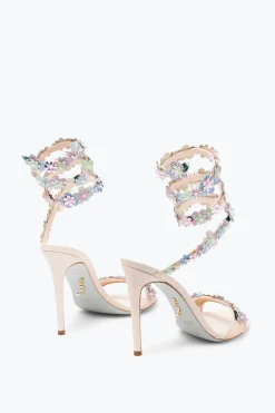 Sandali^Rene Caovilla Sandalo Roxanne Con Fiori Multicolor 105 Nude