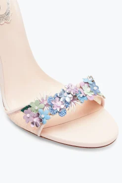 Sandali^Rene Caovilla Sandalo Roxanne Con Fiori Multicolor 105 Nude