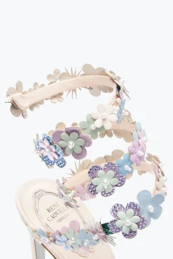Sandali^Rene Caovilla Sandalo Roxanne Con Fiori Multicolor 105 Nude