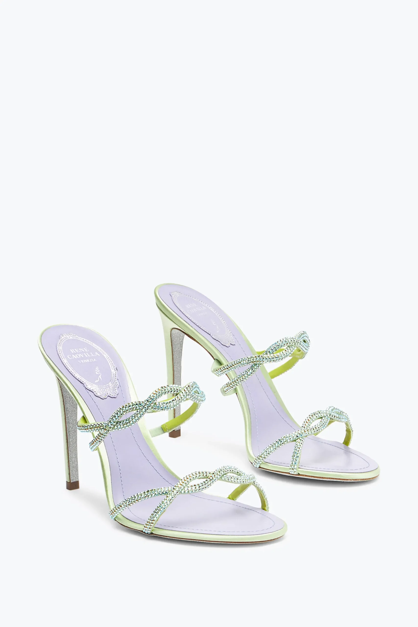 Per Le Invitate|Mule^Rene Caovilla SANDALO SLIDER BRAID LIME 105 Verde