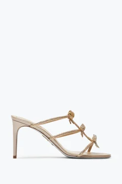 Per Le Damigelle|Mule^Rene Caovilla Sandalo Slider Caterina 80 Champagne