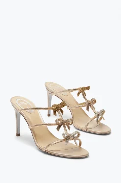 Per Le Damigelle|Mule^Rene Caovilla Sandalo Slider Caterina 80 Champagne