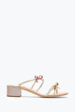 Mule^Rene Caovilla Sandalo Slider Caterina Con Cristalli 40 Rosa Pesca