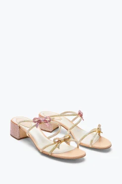 Mule^Rene Caovilla Sandalo Slider Caterina Con Cristalli 40 Rosa Pesca
