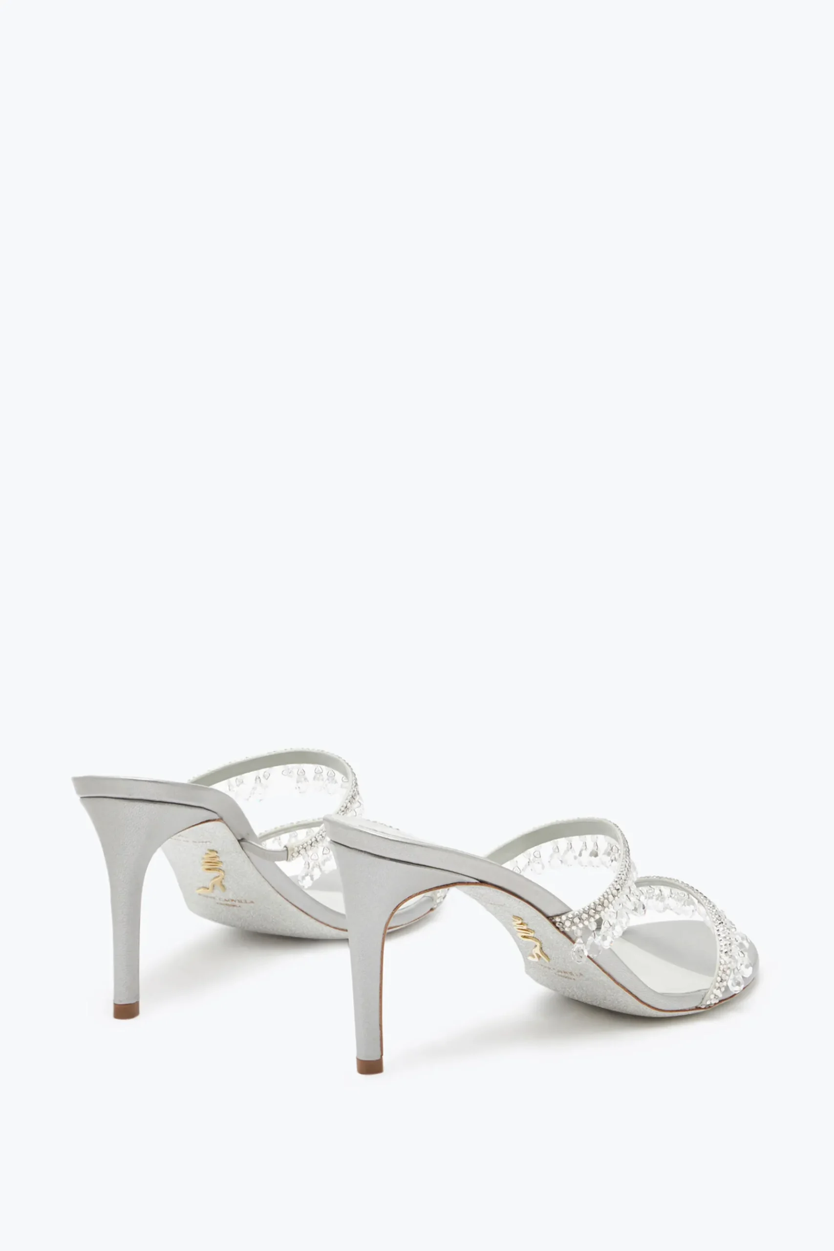 Mule^Rene Caovilla Sandalo Slider Chandelier Perla 80 Grigio