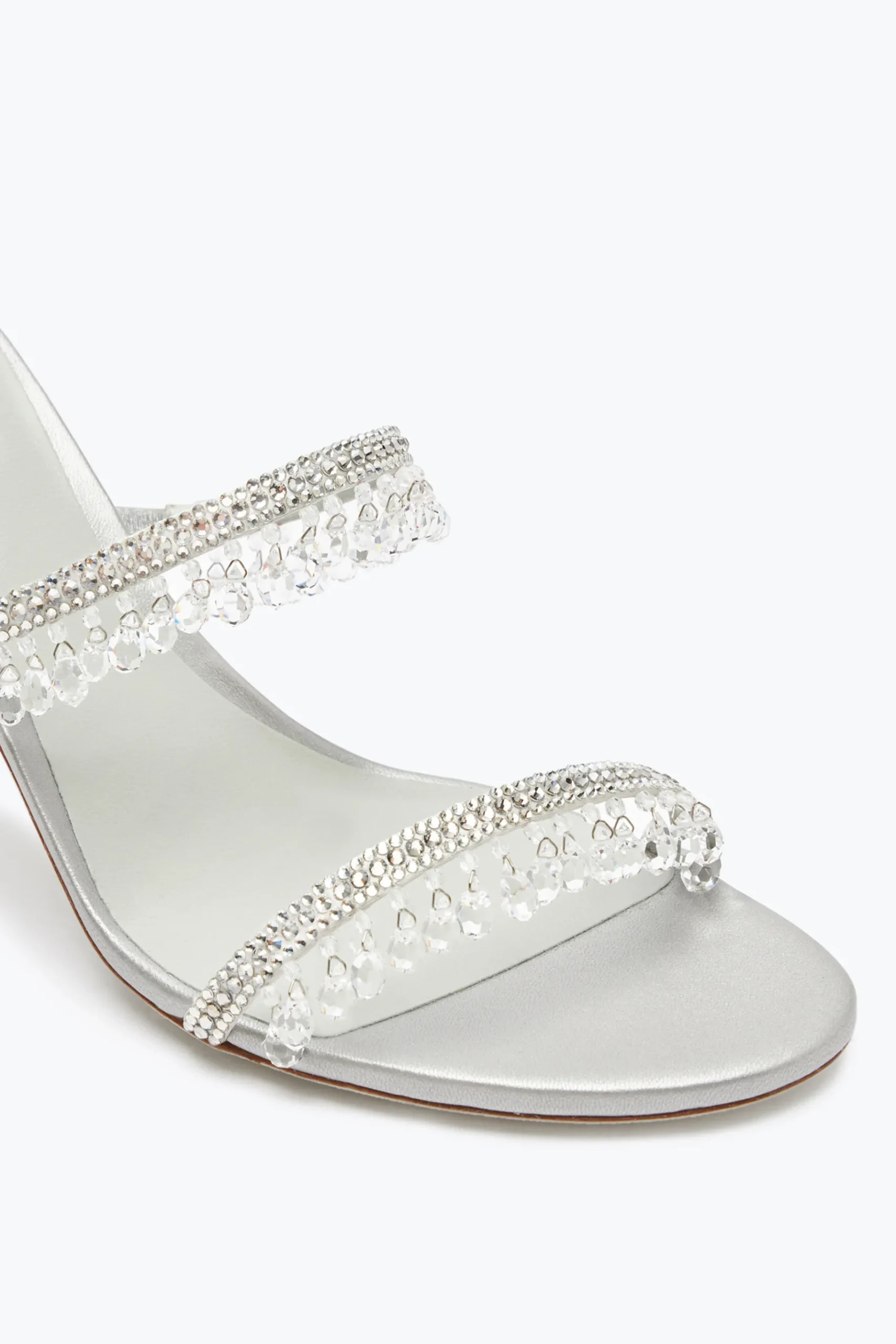 Mule^Rene Caovilla Sandalo Slider Chandelier Perla 80 Grigio