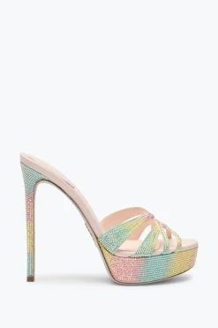 Mule|Platform^Rene Caovilla SANDALO SLIDER CON PLATEAU DANIA MULTICOLOR 130 Multicolore