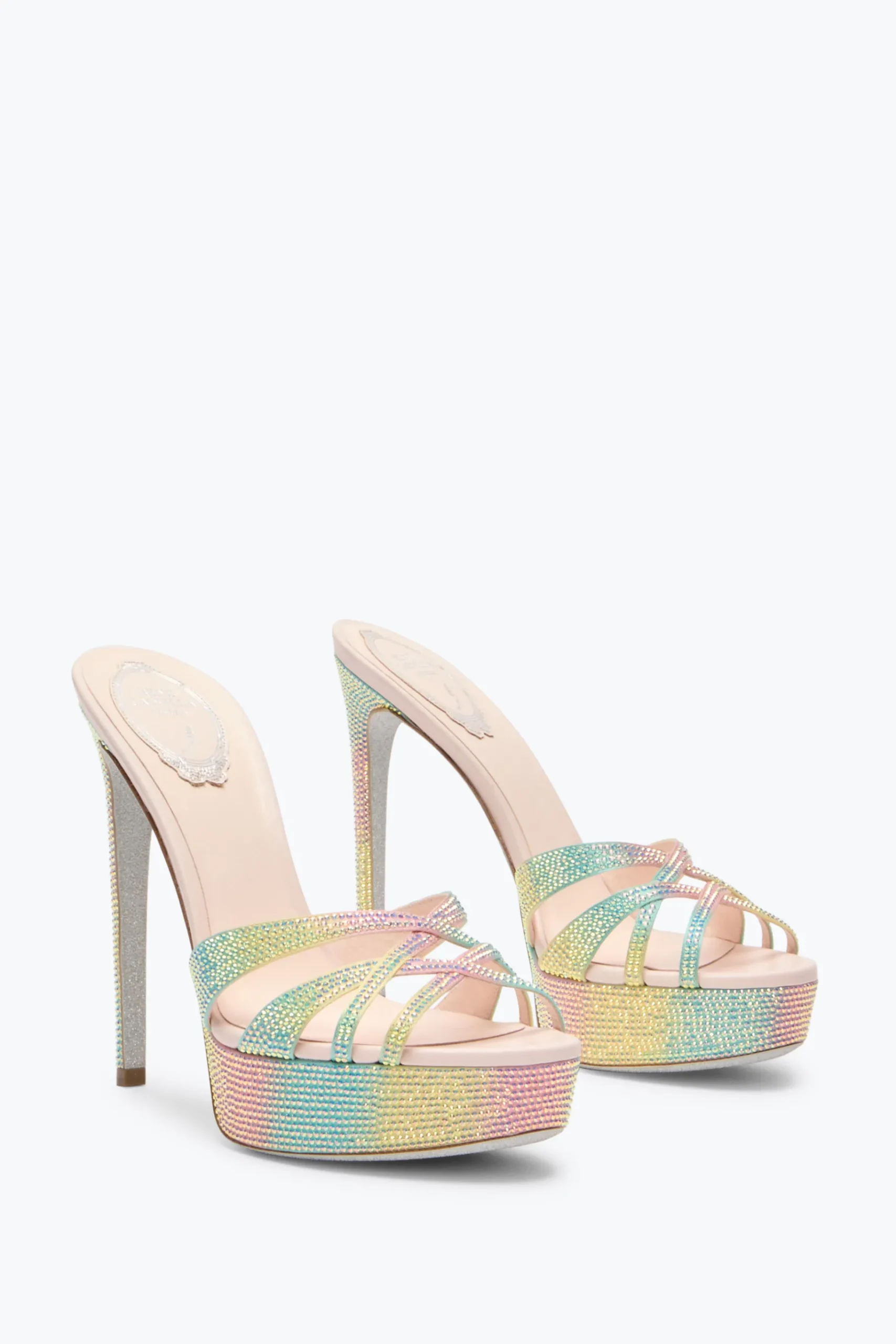 Mule|Platform^Rene Caovilla SANDALO SLIDER CON PLATEAU DANIA MULTICOLOR 130 Multicolore