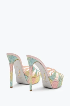 Mule|Platform^Rene Caovilla SANDALO SLIDER CON PLATEAU DANIA MULTICOLOR 130 Multicolore