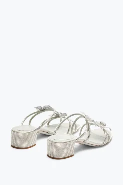 Mule^Rene Caovilla Sandalo Slider Floriane Con Fiori 40 Argento