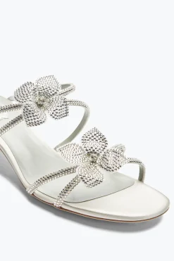 Mule^Rene Caovilla Sandalo Slider Floriane Con Fiori 40 Argento