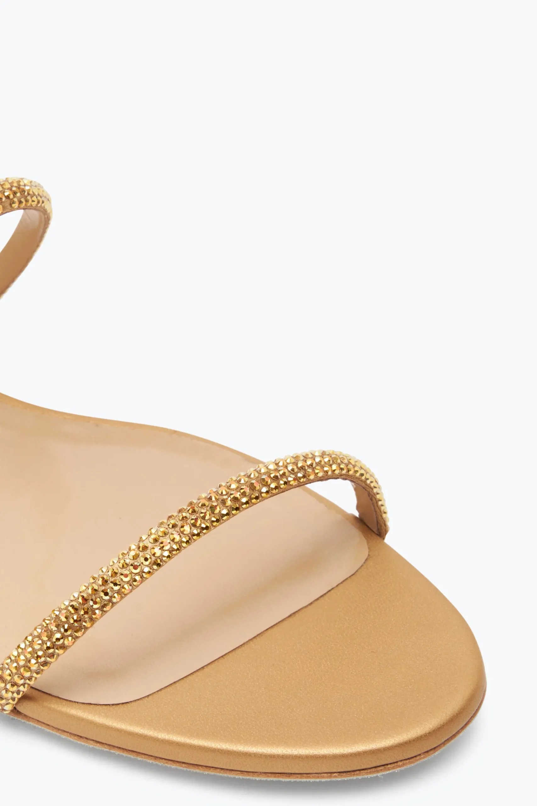 Flat^Rene Caovilla Sandalo Supercleo Con Cristalli 10 Oro