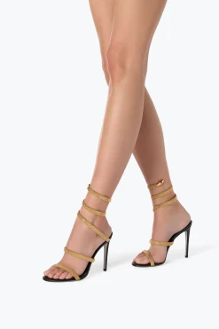 Sandali^Rene Caovilla SANDALO TRIGOLD CLEO -ORO 105 Nero